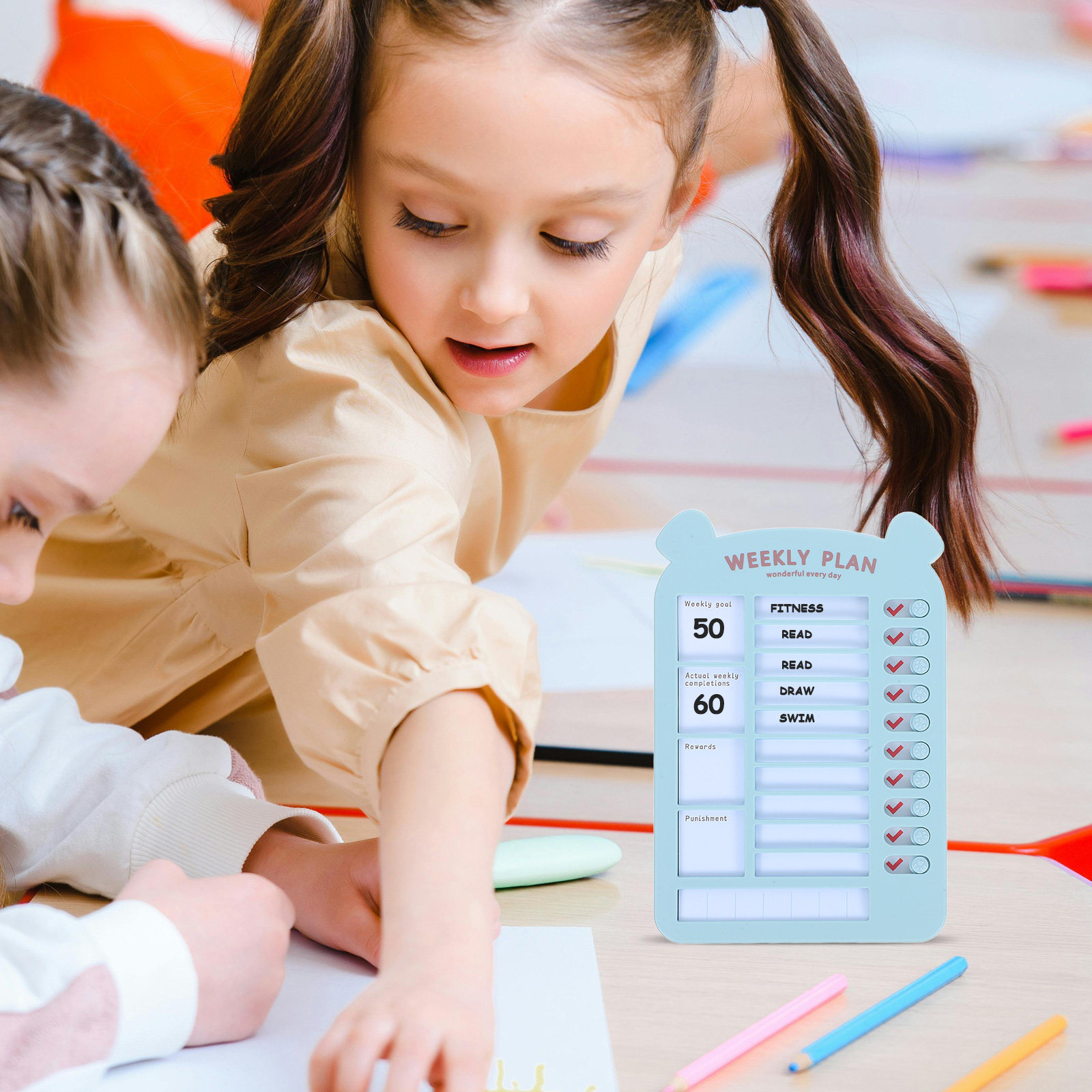 Kids Education Plan - Planungstafeln für Kinder, Gewohnheits-Tracker, Tagesablauf-Diagramm, To-Do-Liste,
