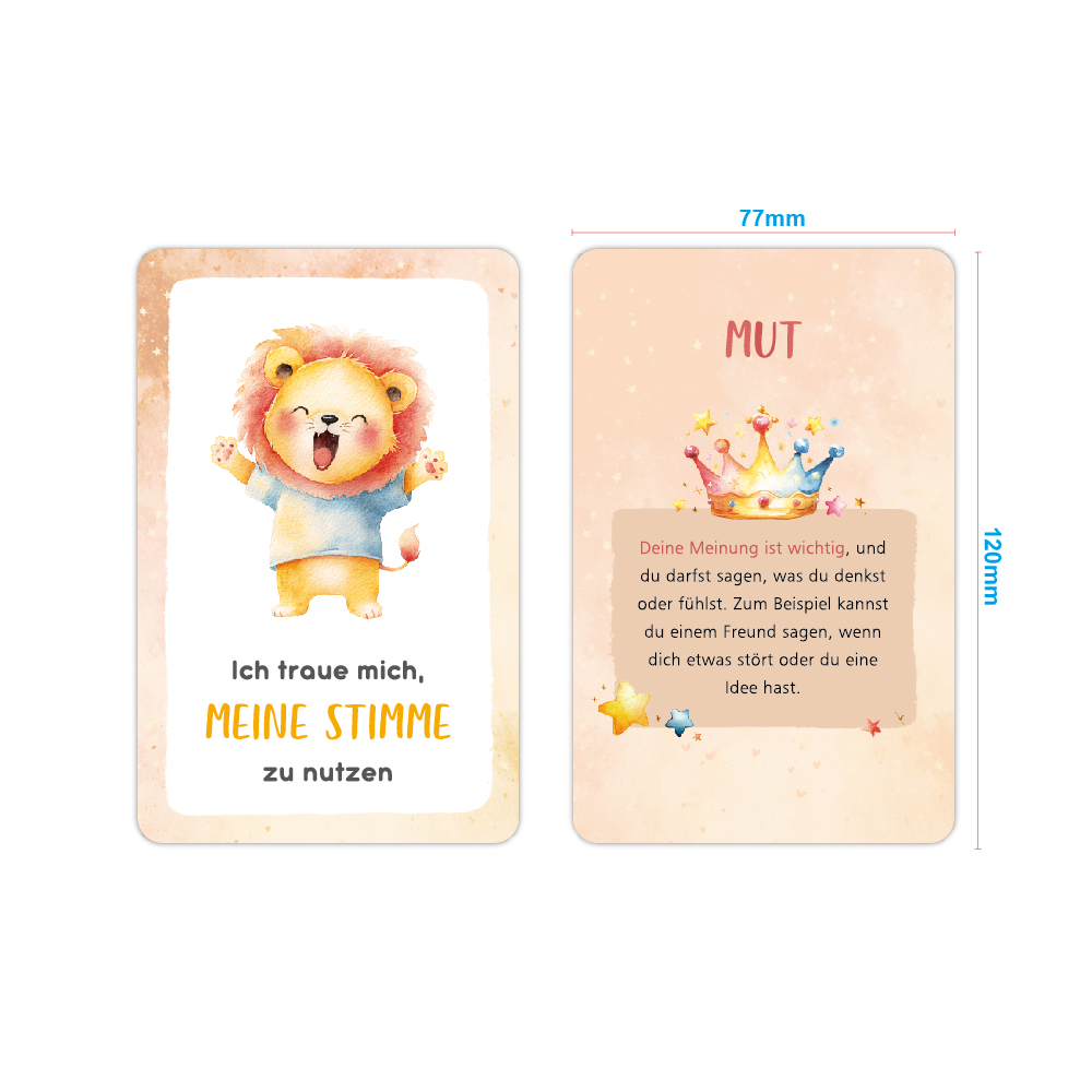 Kids Early Education - Neue Achtsamkeitskarten 32 Stück Tier-Englisch Emotions-