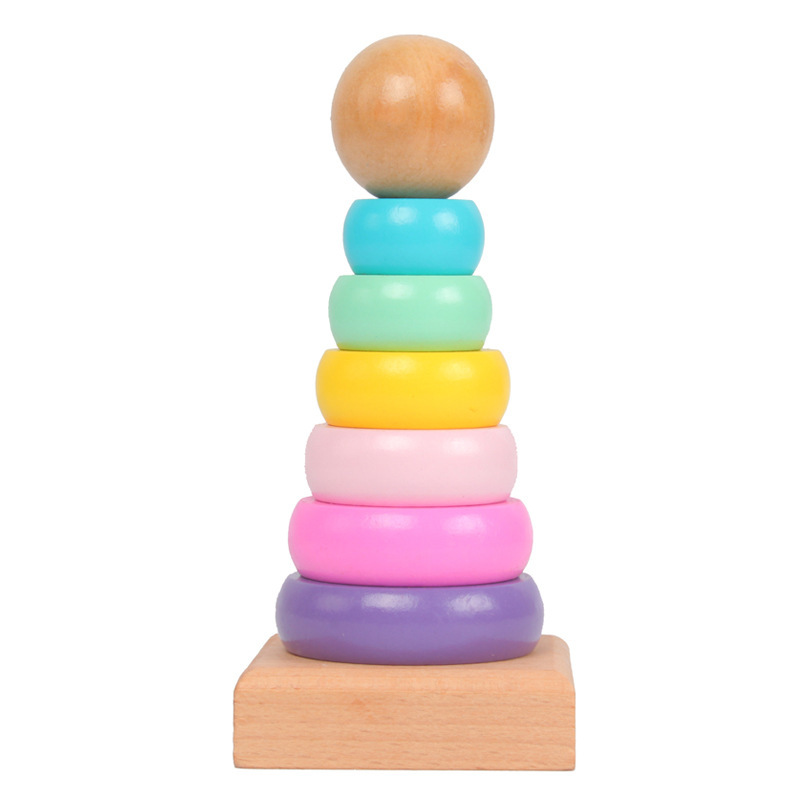 Kids Educational Songs - Kinder Regenbogen Turm Ferrule Holz Spielzeug