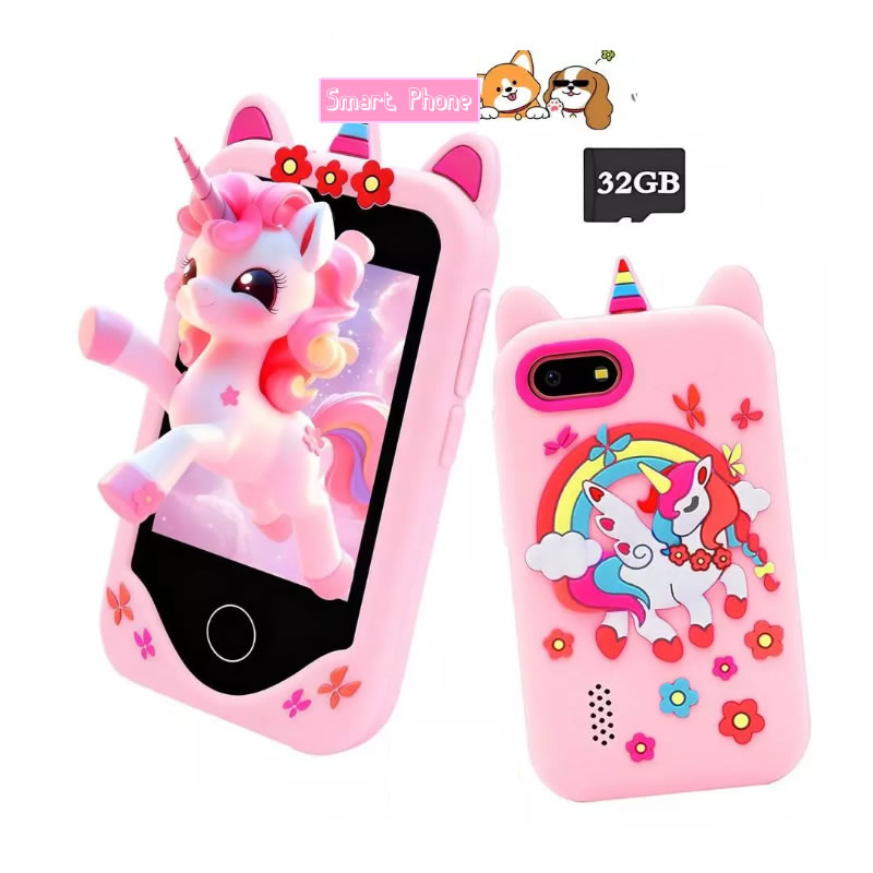 Kids Education Mobile - Kinder-Smartphone-Kamera 2,8 Zoll Spielzeug Touchscreen Einhorn