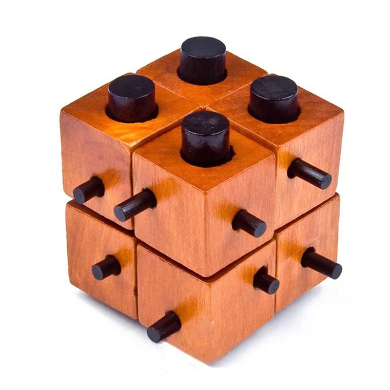 Brain Teaser Cube - Hölzerne Denkspiele zum Entlösen von Verriegelungen,