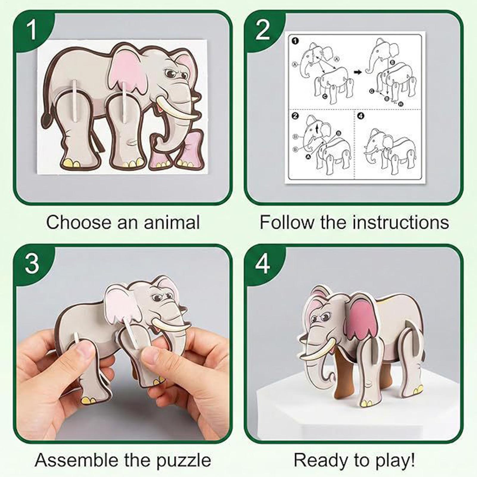 Kids Early Education - 3D-Cartoon-Puzzles für Kinder, 7 Muster, 3D-Spaß-Schaumstoff-Lernspielzeug,