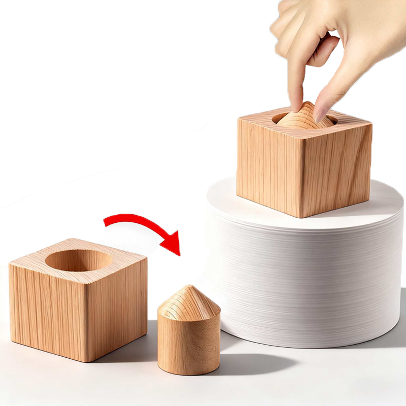 Brain Teaser Cube - Unmöglichke Holzklötze zum Mitnehmen des Zylinders,