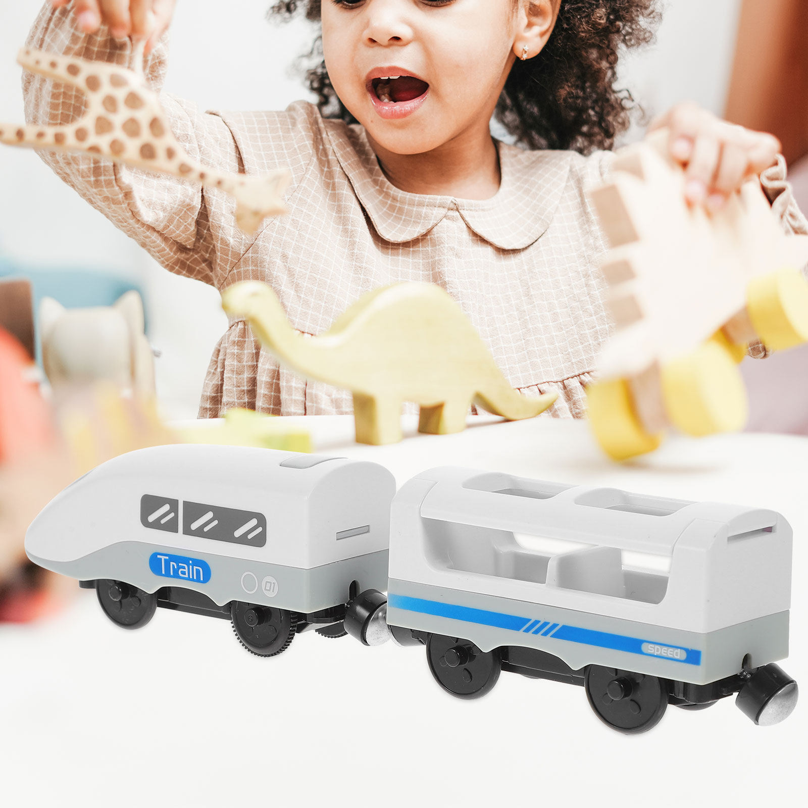 Kids Early Education - Elektrischer Zugkopf aus kreativem Kunststoff und