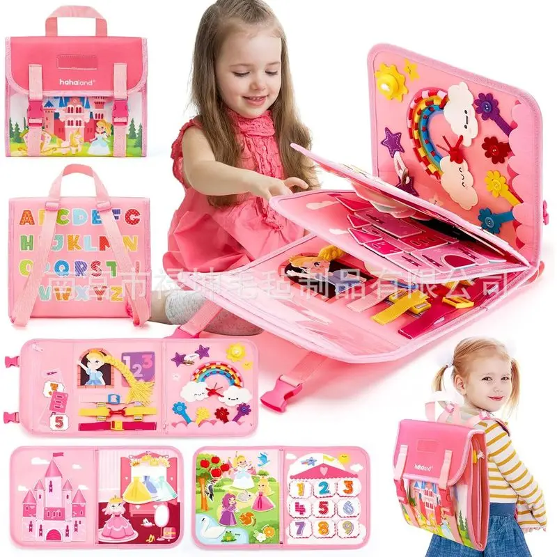Kids Early Education - Prinzessin Montessori Filz-Busy-Board Kleinkind Lebenskompetenz-Lernspielzeug Frühpädagogisches