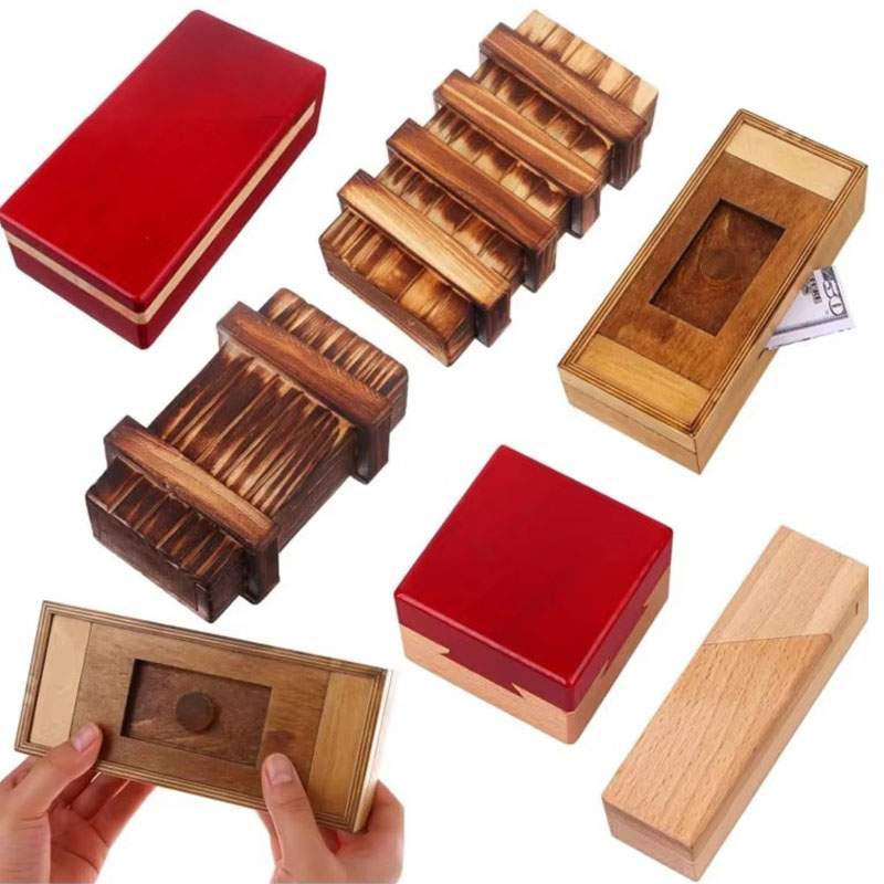 Holzpuzzle-Box mit Geheimfach, – Brain Teaser Cube Bewertung und Preis